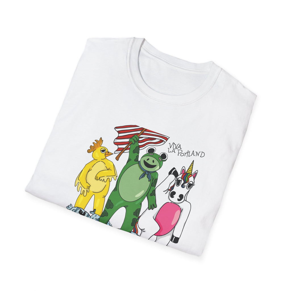 No Ice T-Shirt — Frog, Chicken & Unicorn Standing on ice  (Satirical Patriotic Design)