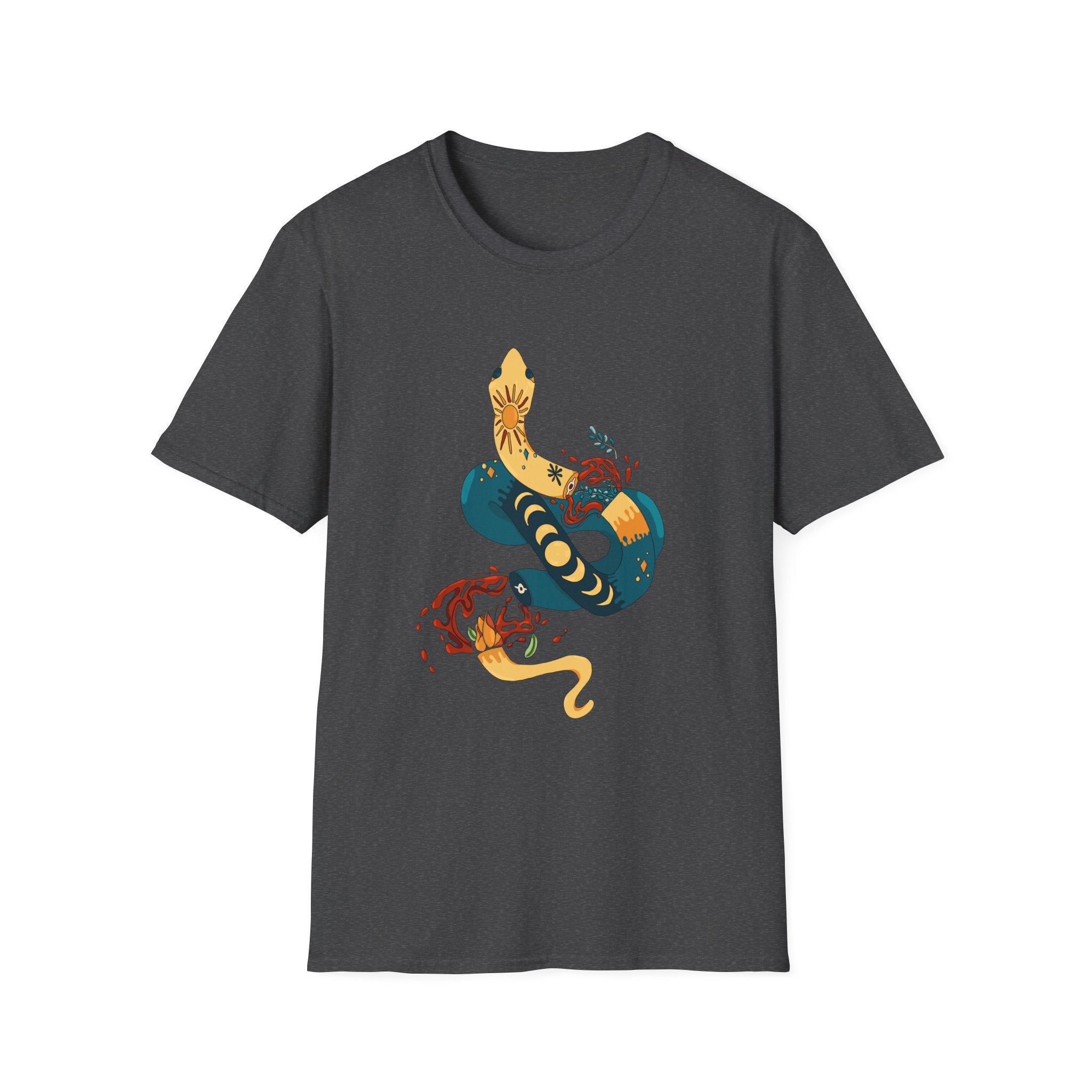Mythic Snake Art T-Shirt — Stylized Serpent Graphic Tee