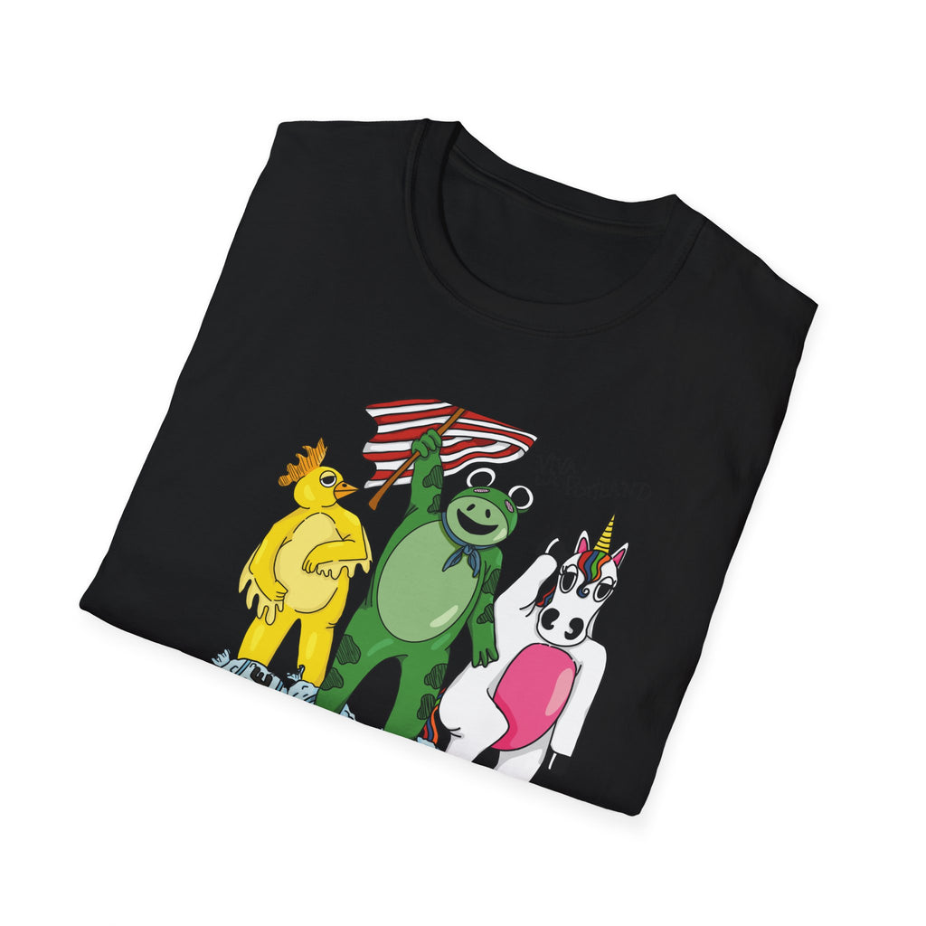 No Ice T-Shirt — Frog, Chicken & Unicorn Standing on ice  (Satirical Patriotic Design)