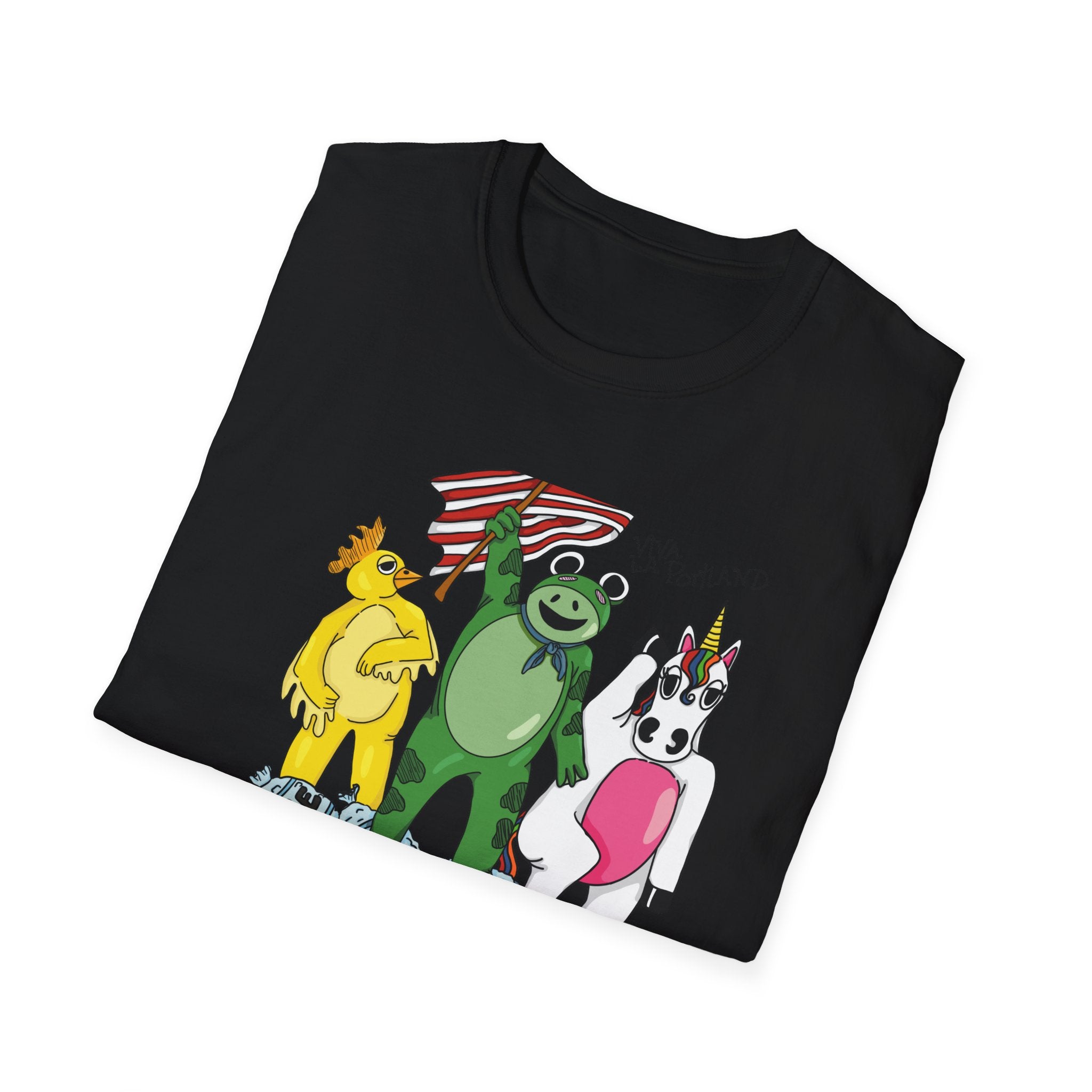 No Ice T-Shirt — Frog, Chicken & Unicorn Standing on ice  (Satirical Patriotic Design)