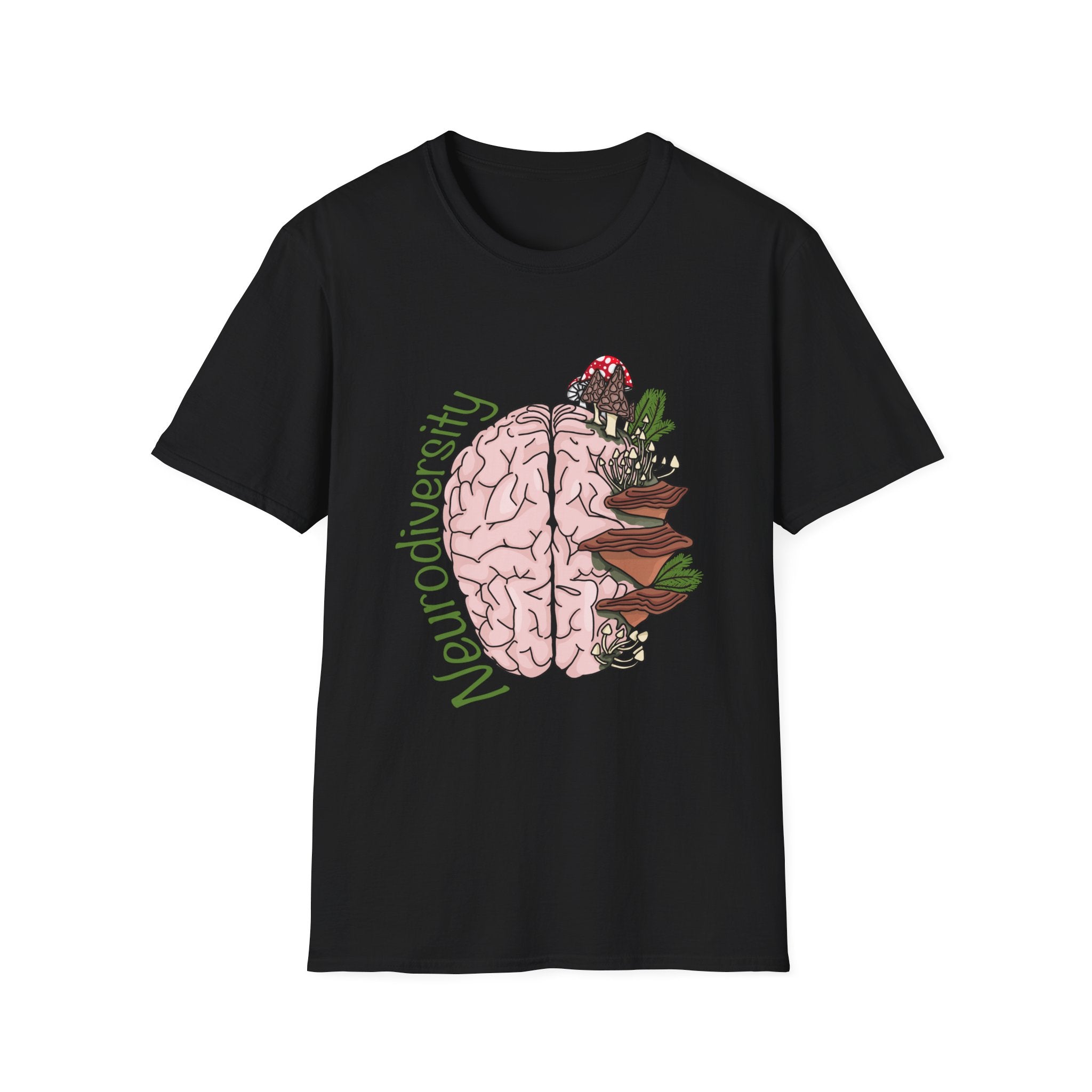 Neurodiversity Brain Mushroom Design tshirt