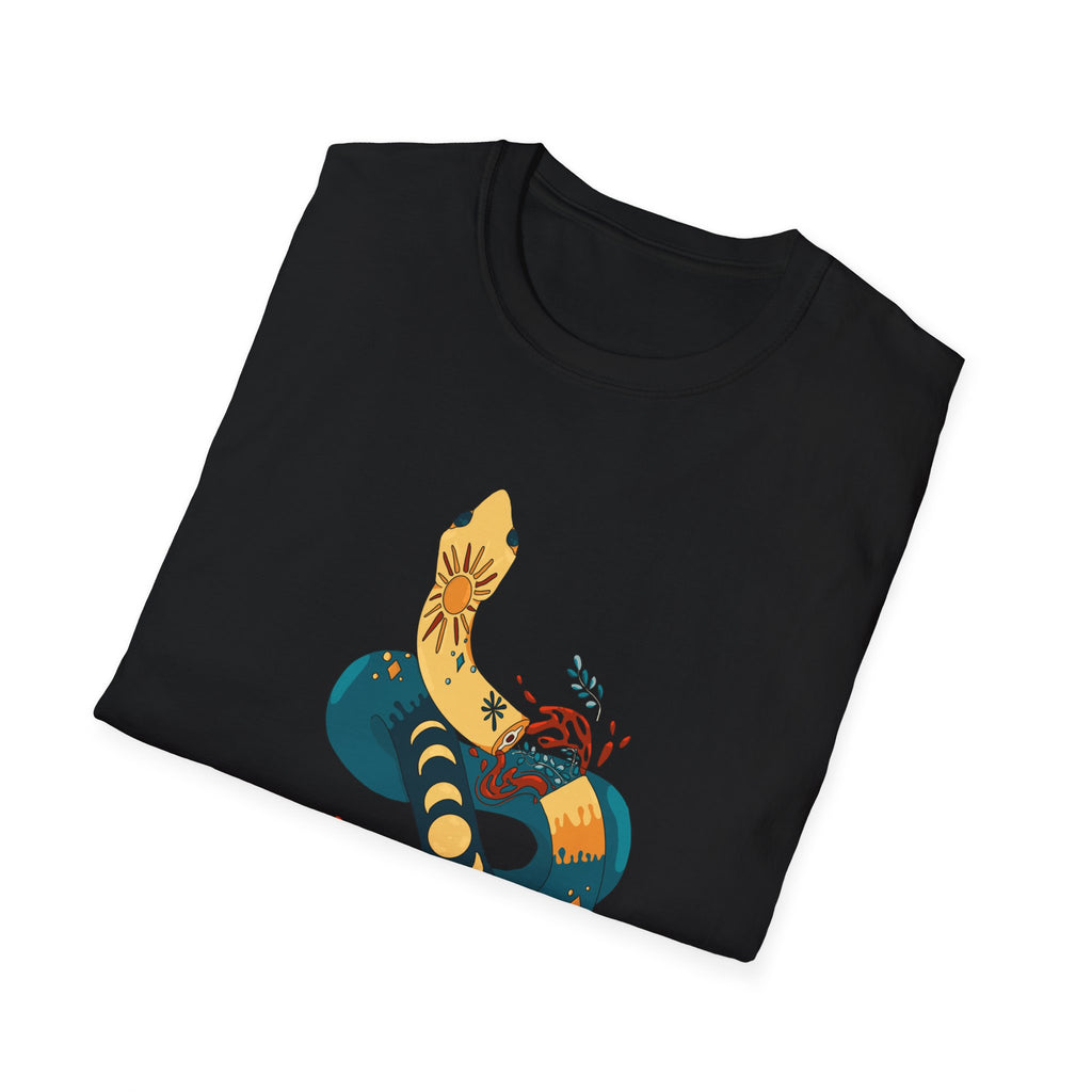 Mythic Snake Art T-Shirt — Stylized Serpent Graphic Tee