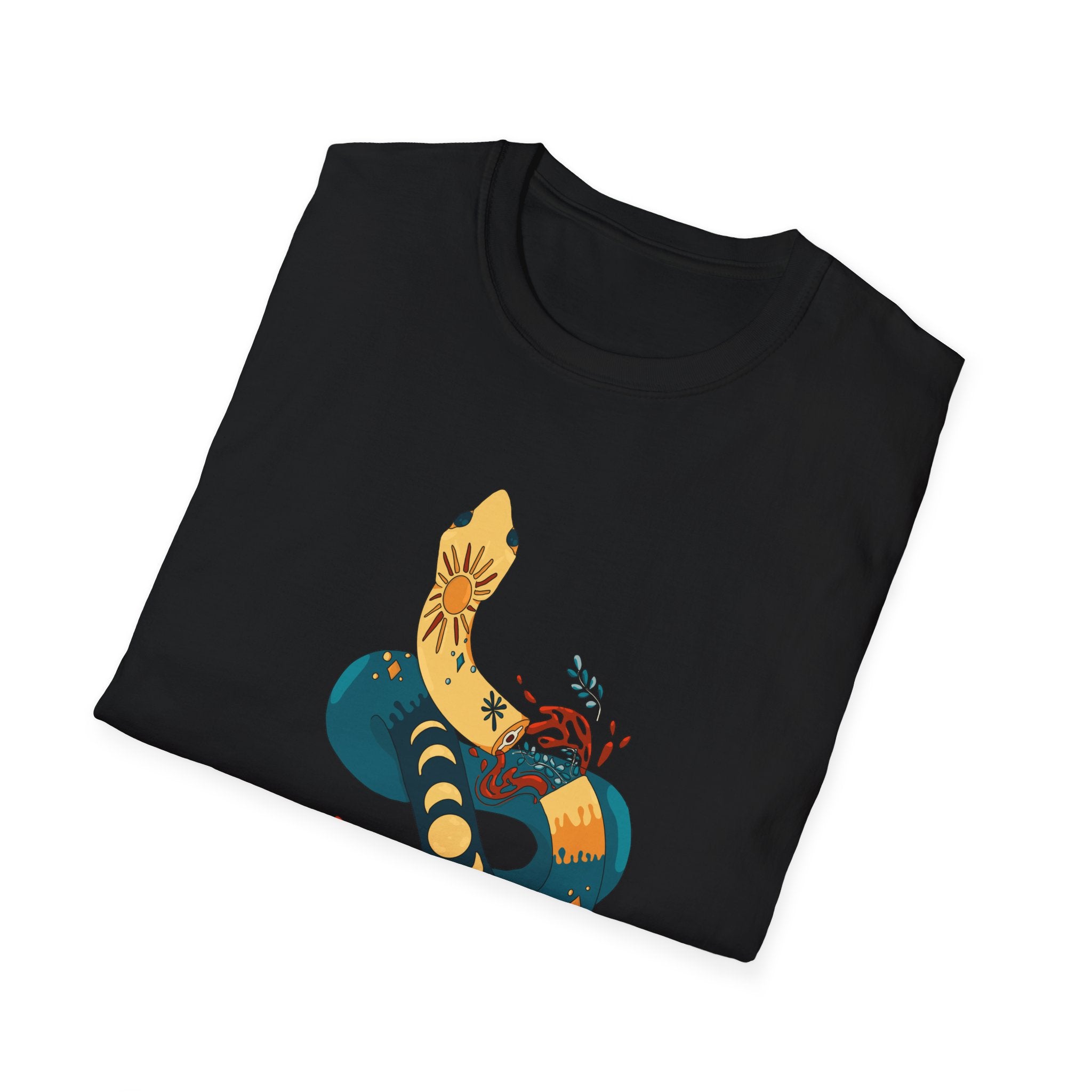 Mythic Snake Art T-Shirt — Stylized Serpent Graphic Tee