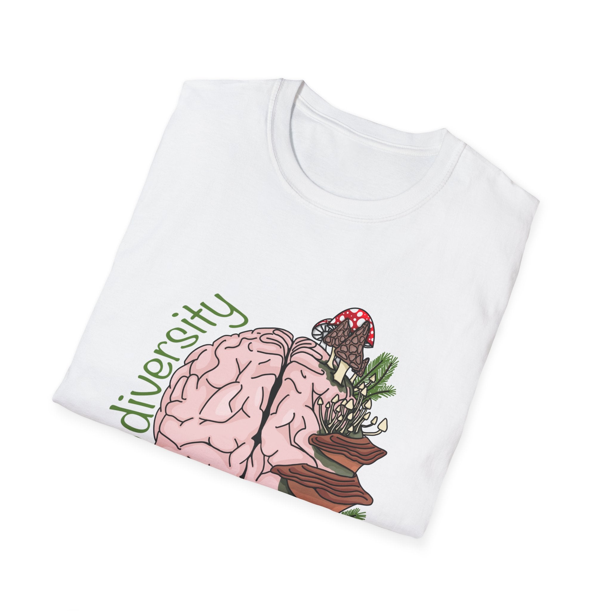 Neurodiversity Brain Mushroom Design tshirt
