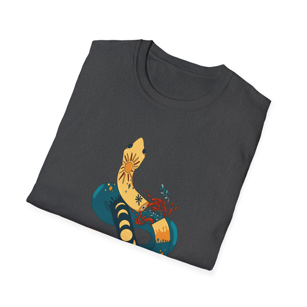 Mythic Snake Art T-Shirt — Stylized Serpent Graphic Tee