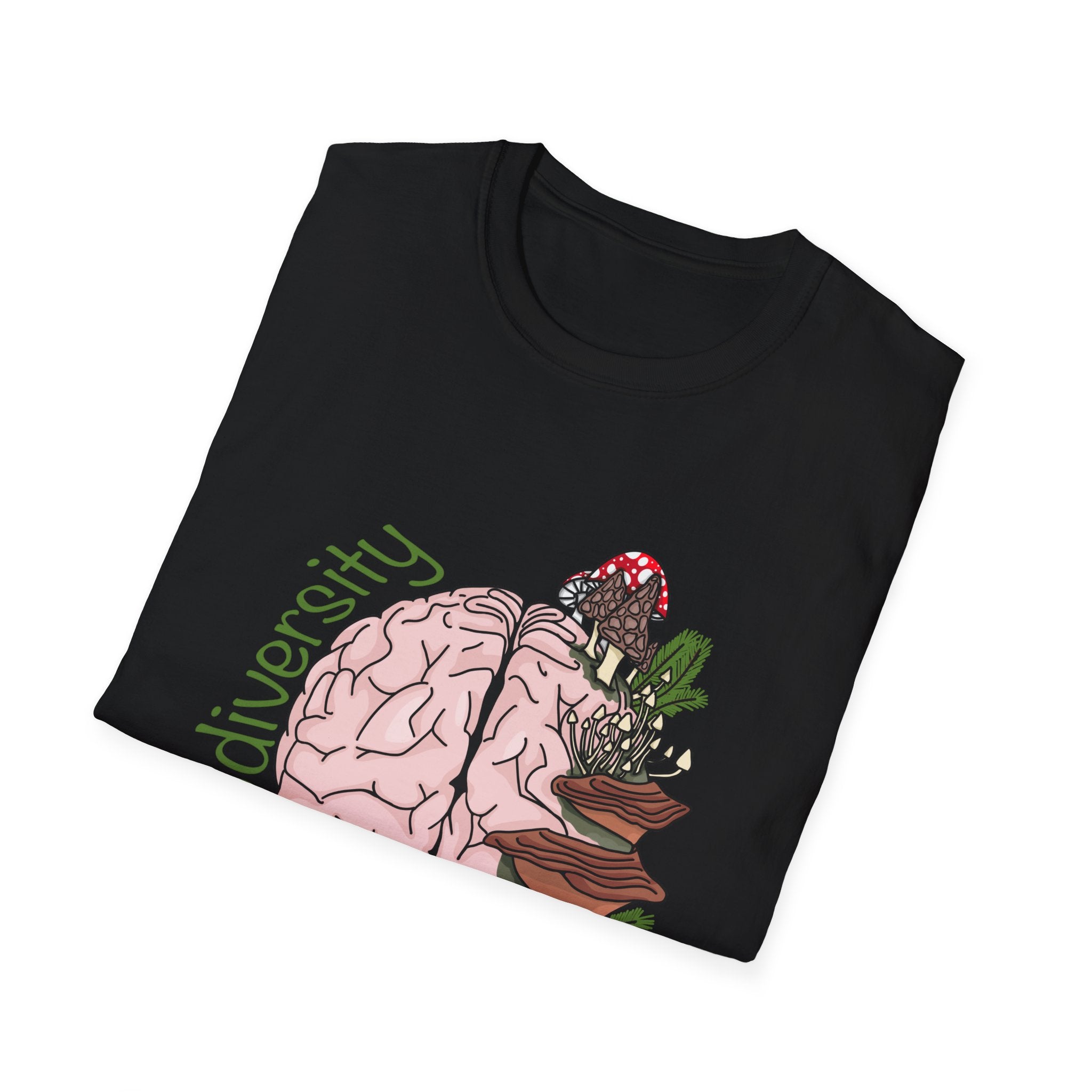 Neurodiversity Brain Mushroom Design tshirt