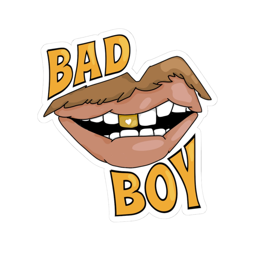 Bad Boy Lip Sticker — Kiss‑Cut Decorative Decal for Laptops, Water Bottles & Skateboards
