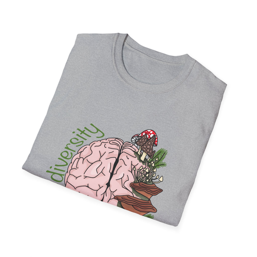 Neurodiversity Brain Mushroom Design tshirt
