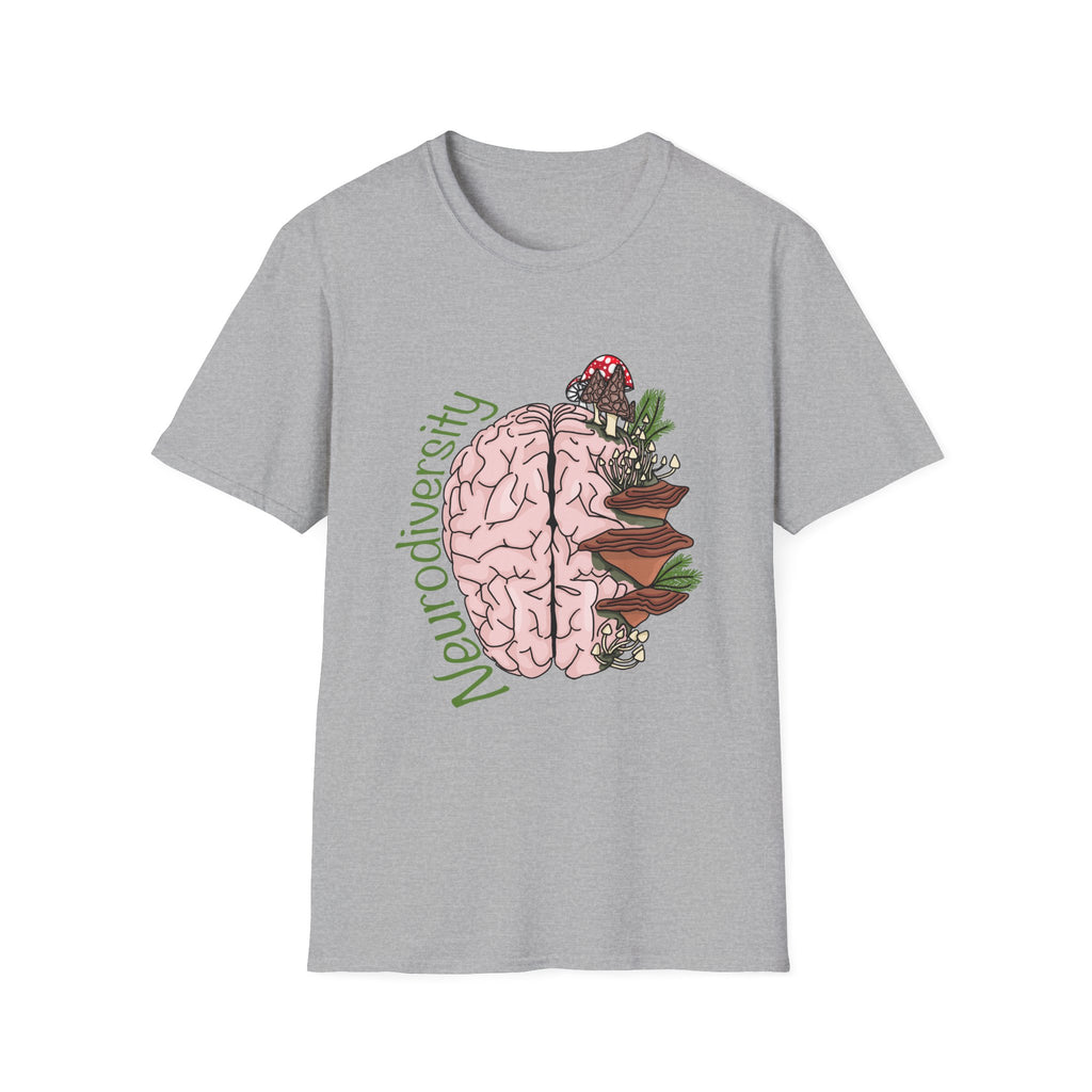 Neurodiversity Brain Mushroom Design tshirt