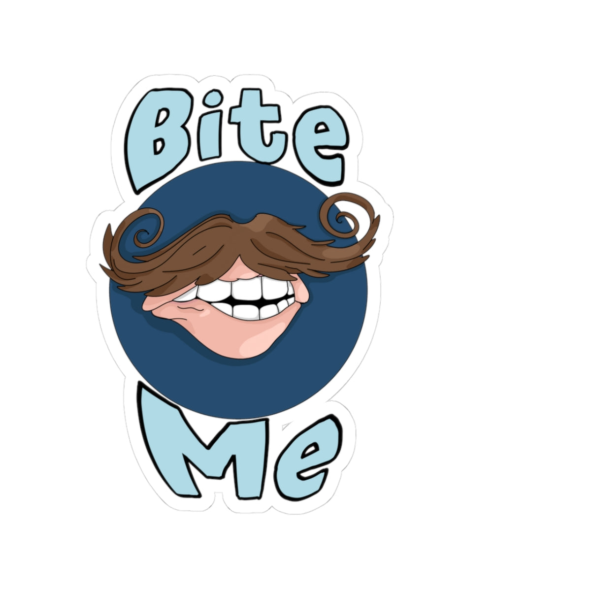 Funny Moustache Sticker — Kiss-Cut Vinyl Decal