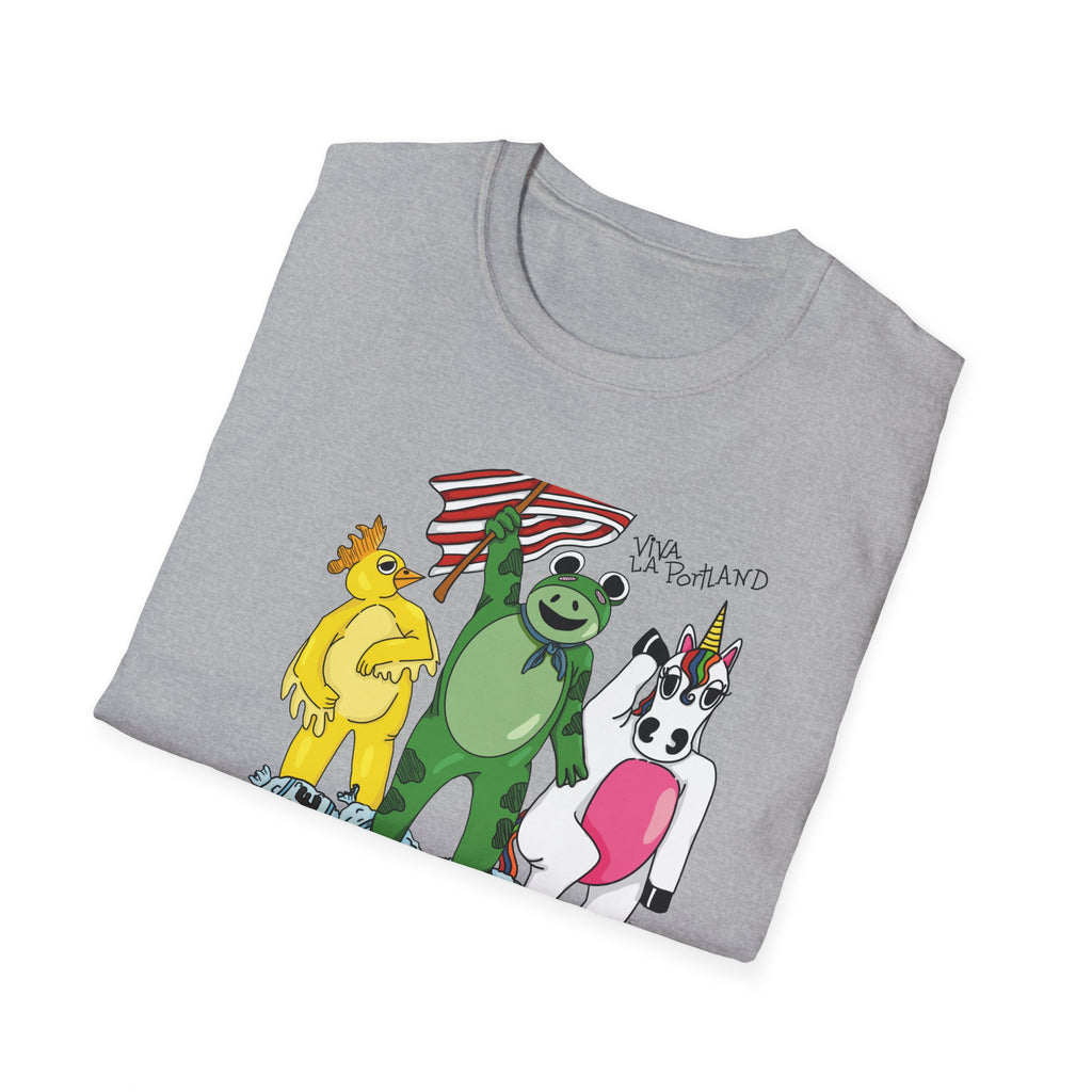 No Ice T-Shirt — Frog, Chicken & Unicorn Standing on ice  (Satirical Patriotic Design)