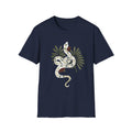 Floral Snake Graphic T-Shirt — Botanical Serpent Tee