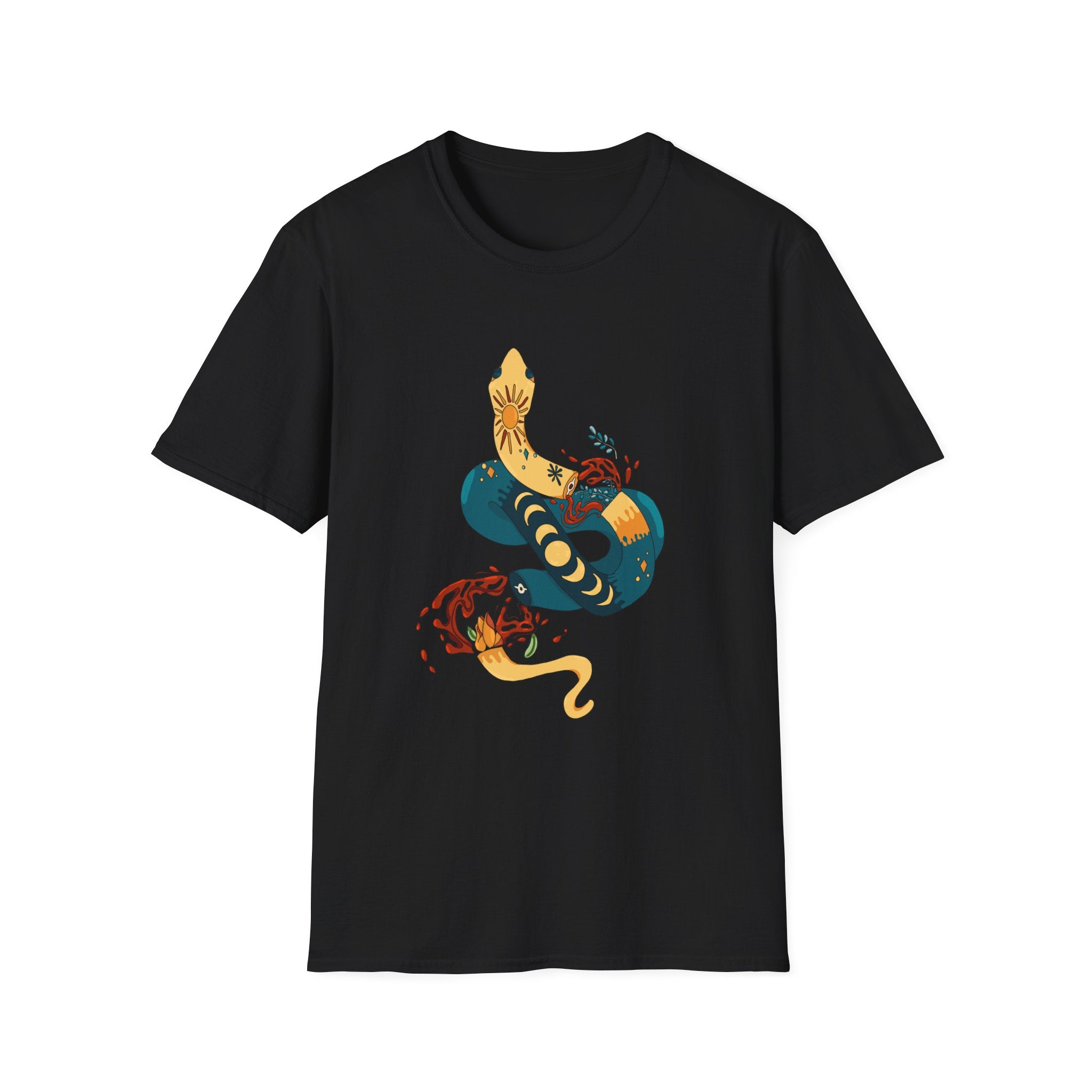 Mythic Snake Art T-Shirt — Stylized Serpent Graphic Tee