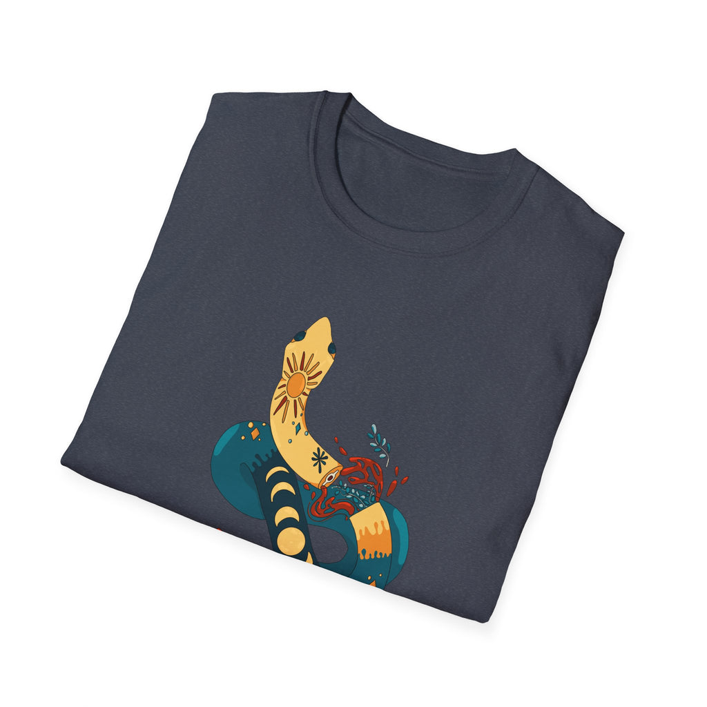 Mythic Snake Art T-Shirt — Stylized Serpent Graphic Tee